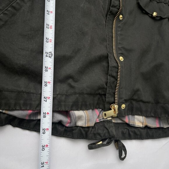 Zara Trafaluc Parka Oversized Overcoat Jacket Corduroy Zip Pocket Olive Green XL - Picture 9 of 10